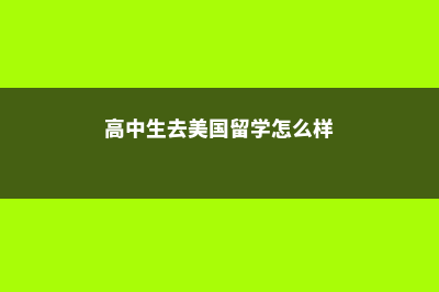 高中生去美国留学，优势有哪些？(高中生去美国留学怎么样)