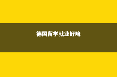 德国留学的就业情况(德国留学就业好嘛)