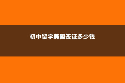初中留学美国签证(初中留学美国签证多少钱)