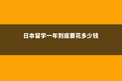 日本留学一年花费(日本留学一年到底要花多少钱)