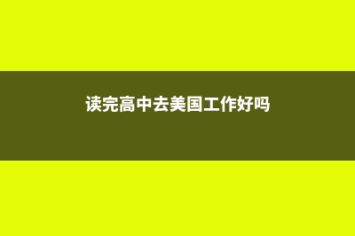 读完高中去美国留学(读完高中去美国工作好吗)