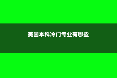 美国本科冷门专业(美国本科冷门专业有哪些)