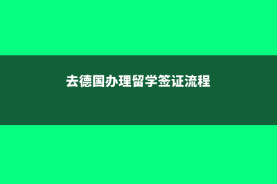 去德国办理留学签证(去德国办理留学签证流程)