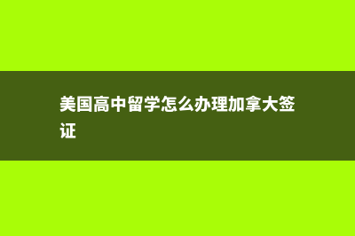 美国高中留学怎么样(美国高中留学怎么办理加拿大签证)