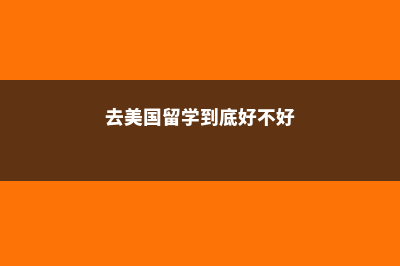去美国留学有何优势(去美国留学到底好不好)