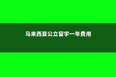 马来西亚公立留学(马来西亚公立留学一年费用)