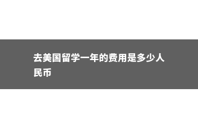 去美国留学各阶段要多少钱(去美国留学一年的费用是多少人民币)