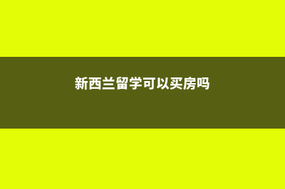 新西兰留学可以陪读吗(新西兰留学可以买房吗)