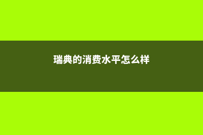 瑞典生活花费都有哪些(瑞典的消费水平怎么样)