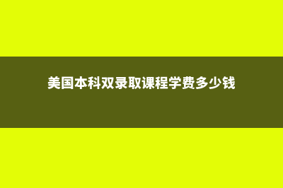 美国本科双录取(美国本科双录取课程学费多少钱)