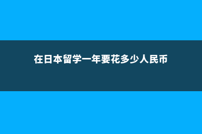 在日本留学一年多少钱(在日本留学一年要花多少人民币)