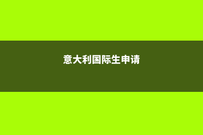 意大利国际生双录取(意大利国际生申请)