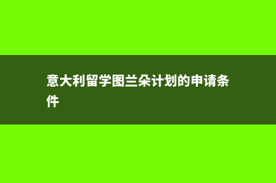 意大利留学图兰朵计划怎样(意大利留学图兰朵计划的申请条件)