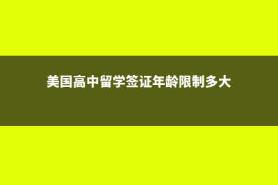 美国高中留学签证需要哪些材料?(美国高中留学签证年龄限制多大)