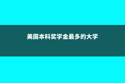 美国本科奖学金申请秘籍分享(美国本科奖学金最多的大学)