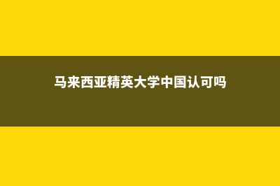 马来西亚精英大学学费(马来西亚精英大学中国认可吗)