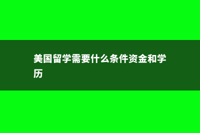 美国留学条件高中(美国留学需要什么条件资金和学历)