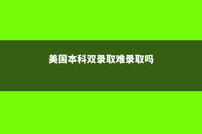 美国本科双录取真的都不好吗(美国本科双录取难录取吗)