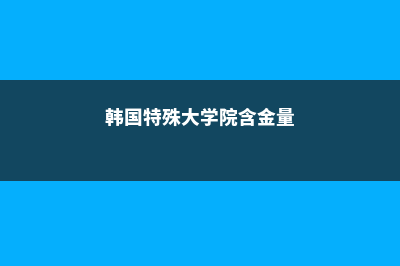 韩国特殊大学院究竟特殊在哪里(韩国特殊大学院含金量)