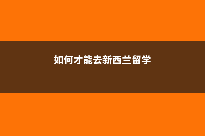 新西兰留学安全吗(如何才能去新西兰留学)