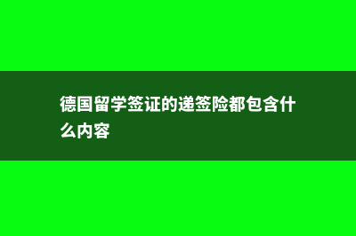 德国留学签证的资金证明(德国留学签证的递签险都包含什么内容)