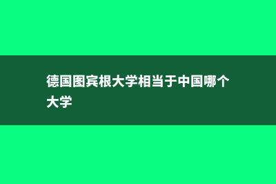 德国图宾根大学师资水平介绍(德国图宾根大学相当于中国哪个大学)