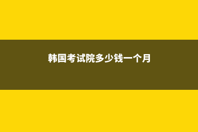 韩国院校的考试形式是什么样(韩国考试院多少钱一个月)