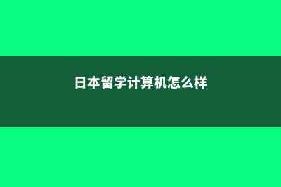 日本留学计算机就业(日本留学计算机怎么样)