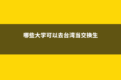 哪些大学可以去英国留学(哪些大学可以去台湾当交换生)