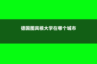 德国图宾根大学学校环境好不好(德国图宾根大学在哪个城市)