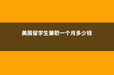 美国留学校内兼职工作详情介绍(美国留学生兼职一个月多少钱)