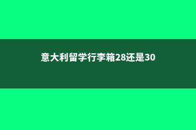 意大利留学行李(意大利留学行李箱28还是30)