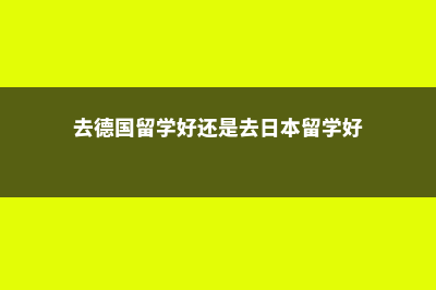 去德国留学的好处(去德国留学好还是去日本留学好)