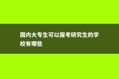 国内大专生可以申请美国留学吗(国内大专生可以报考研究生的学校有哪些)