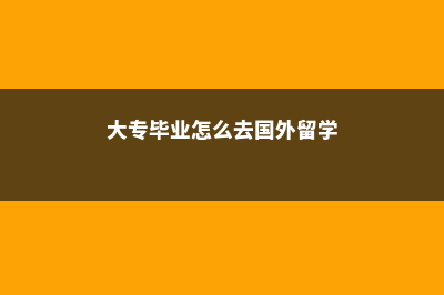 大专毕业怎么去日本留学(大专毕业怎么去国外留学)