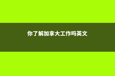 你了解加拿大工商管理专业吗(你了解加拿大工作吗英文)