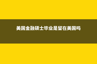 美国金融硕士毕业后(美国金融硕士毕业是留在美国吗)
