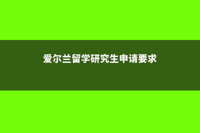 爱尔兰留学研究生申请规划(爱尔兰留学研究生申请要求)