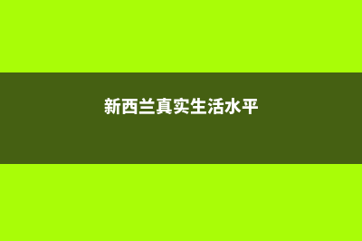 新西兰生活情况(新西兰真实生活水平)