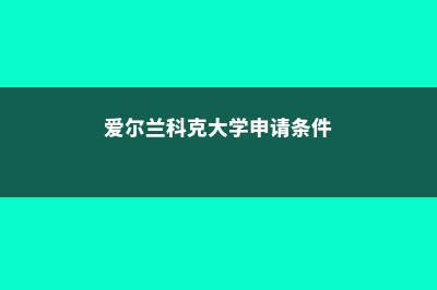 爱尔兰科克大学世界大学排名(爱尔兰科克大学申请条件)