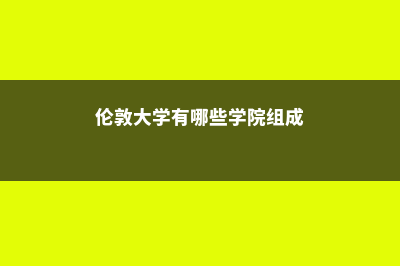 伦敦大学有哪些学院?(伦敦大学有哪些学院组成)
