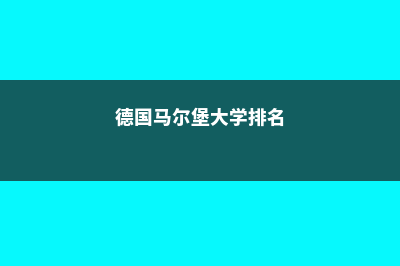 德国马堡大学院校排名情况(德国马尔堡大学排名)