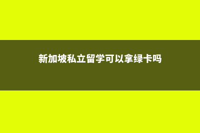 新加坡私立留学费用(新加坡私立留学可以拿绿卡吗)