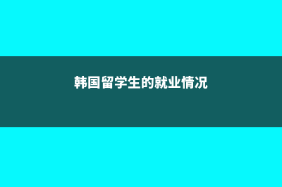 韩国留学生的就业前景和就业方向(韩国留学生的就业情况)