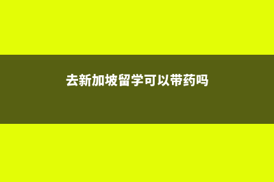 去新加坡留学可以专升硕吗(去新加坡留学可以带药吗)