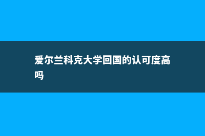 爱尔兰科克大学入学要求(爱尔兰科克大学回国的认可度高吗)