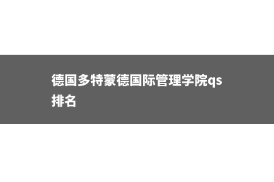 德国多特蒙德国际管理学院课程解说(德国多特蒙德国际管理学院qs排名)