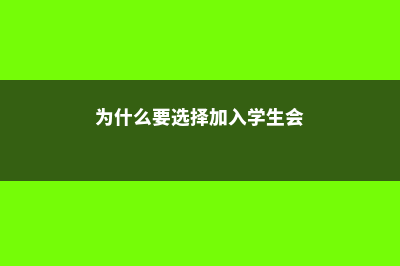 为什么要选择加拿大留学呢(为什么要选择加入学生会)