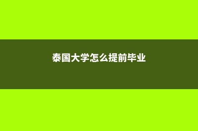 泰国的大学怎么选(泰国大学怎么提前毕业)