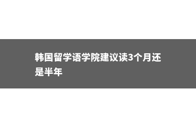 韩国留学语学院是怎么样的存在(韩国留学语学院建议读3个月还是半年)